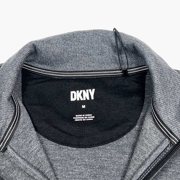 NWT DKNY Stretch 1/4 Zip Pullover Sweatshirt (Charcoal Heather | Med) - Picture 6 of 8